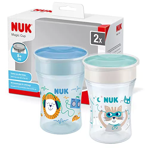 NUK Magic Cup Trinklernbecher | 8+ Monate | auslaufsicherer 360°-Trinkrand | BPA-frei
