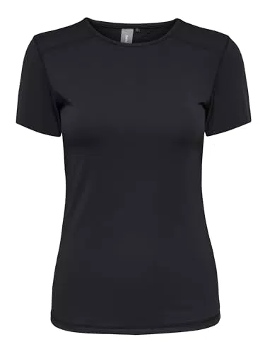 ONLY Damen Onpmila Train Tee Noos Activewear Shirt, Schwarz