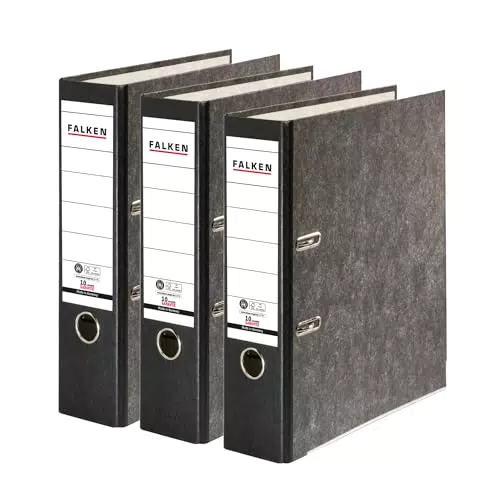 Falken Recycling-Ordner Wolkenmarmor DIN A4, 8 cm, CO2-neutral, Blauer Engel