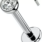 OUFER Labret-Piercing Titan Push-in für Helix, Tragus und Lippenpiercing
