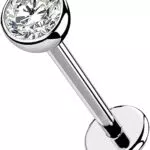 OUFER Lippenpiercing aus Titan, Threadless Labret Piercing Schmuck 18G