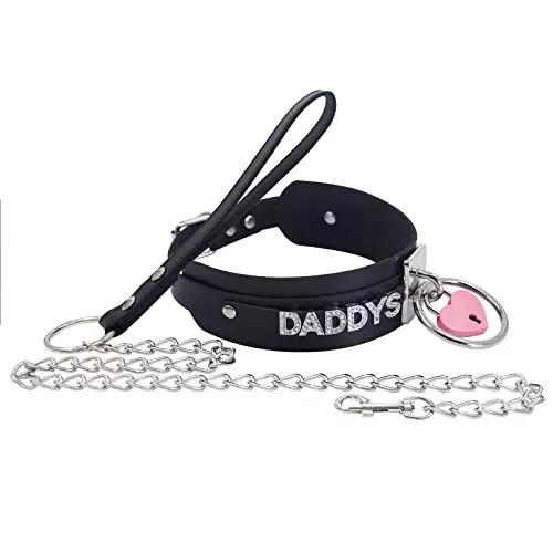 Paloli Schwarzes Herz Vorhängeschloss O-Ring Choker Halskette Damen Schmuck
