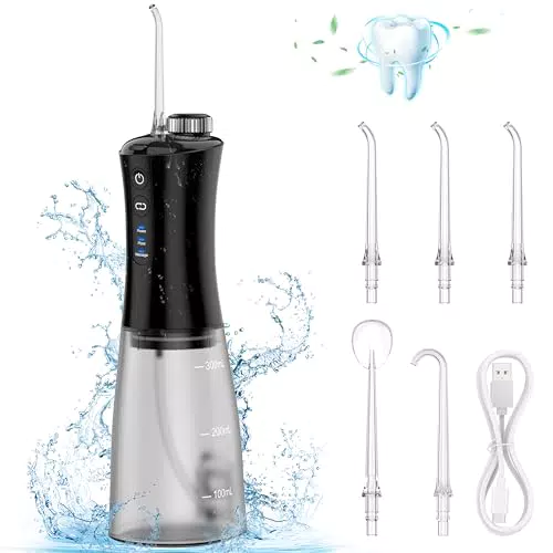 Pancellent Kabellose Munddusche mit 12 Gängen und 350 ml Wassertank