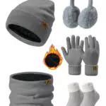 PASUDA Winterset für Damen: Fleece Mütze, Schal und Touchscreen Handschuhe