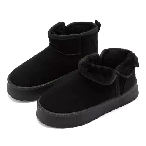 Pelbiuqik Damen Winterstiefel Gefütterte Schneeschuhe Boots für Schnee