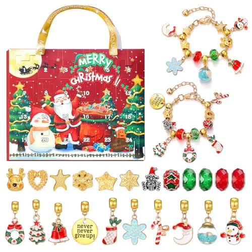 Pilikoll Schmuck Adventskalender 2024 – DIY Charm Armband Kit für Frauen und Mädchen