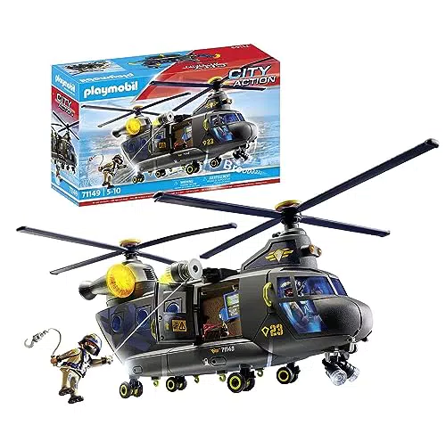 PLAYMOBIL City Action SWAT-Rettungshelikopter mit Licht- und Soundmodul für Kinder