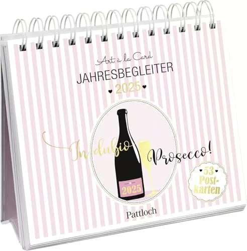 Prosecco Postkartenkalender 2025: Kult-Wochenkalender mit Spiralbindung