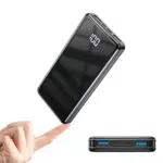 Power Bank Ultra Slim 12000mAh - Externer Akku mit USB-C und Taschenlampe