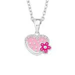 Prinzessin Lillifee Mädchen-Kette mit Herz und Blume aus 925 Sterling Silber