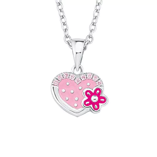 Prinzessin Lillifee Mädchen-Kette mit Herz und Blume aus 925 Sterling Silber