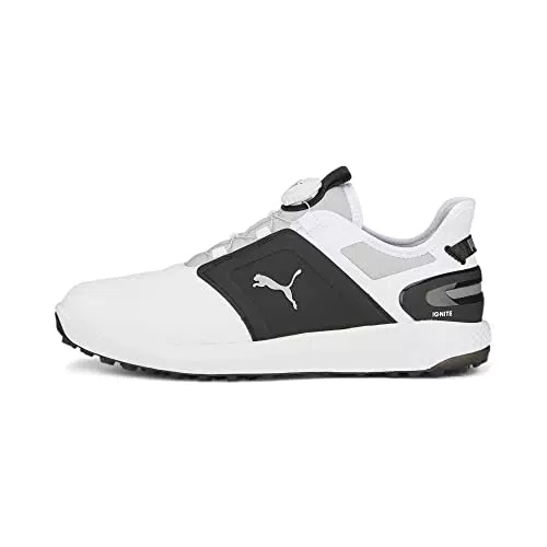 PUMA Herren Ignite Elevate DISC Golfschuh, White Black Silver