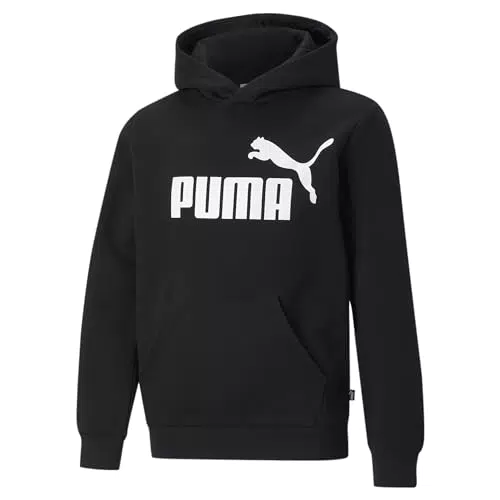 PUMA Jungen Kapuzenpullover mit großem Logo - Schwarz