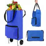 PZJFH Einkaufswagen – Klappbarer Einkaufstrolley mit 2 Gummirädern für Reisen und Camping