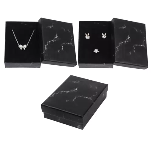 Qaziuy Geschenkbox für Schmuck – Elegante Box für Ringe, Ohrringe und Halsketten