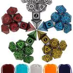 QMAY DND Würfel Set - Vintage Gravur Polyedrische Würfel für RPG und Tischspiele