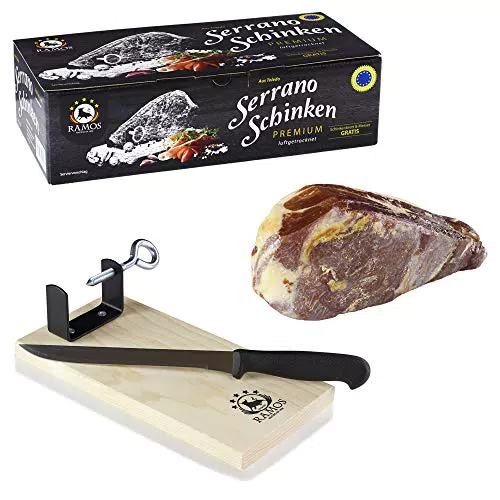 RAMOS Premium Serrano-Schinken im Geschenkkarton mit Schinkenbrett und -messer