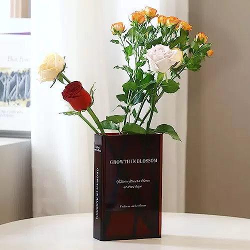 RAVEGO Acryl Vase - Minimalistische Büchervase für Zuhause und Büro