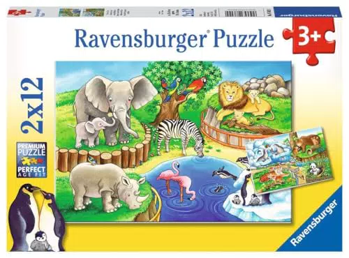 Ravensburger Kinderpuzzle 07602 - Tiere im Zoo für Kinder ab 3 Jahren