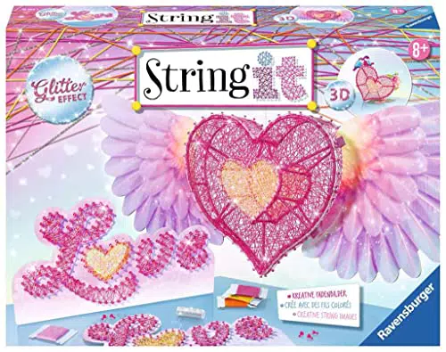 Ravensburger String it Maxi: 3D Herz String Art Bastelset für Kinder ab 8 Jahren