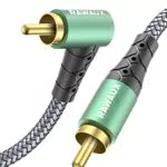 RAWAUX 90 Grad Cinch Audiokabel - Rechtwinkliges Kabel für HiFi und Heimkino