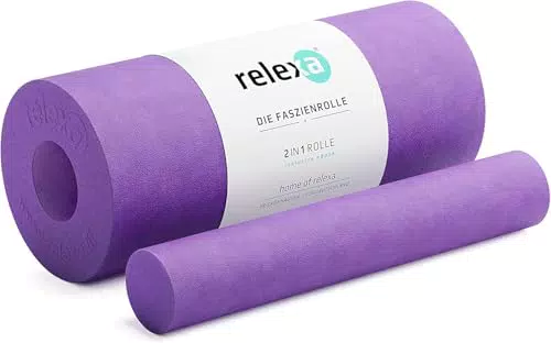 relexa 2in1 Faszienrolle Selbstmassagegerät mit herausnehmbarem Kern, mittlere Härte