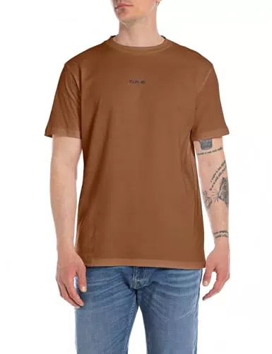 Replay Herren T-Shirt Kurzarm aus Baumwolle, Modell Sandal Wood 442