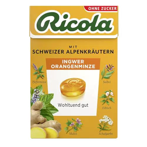 Ricola Apfelminze Bonbons mit 13 Alpenkräutern, zuckerfrei und vegan