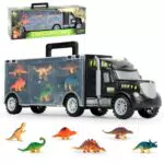 RISVOWO Dinosaurier Spielzeug Autotransporter – Lernspielzeug für Kinder 3-7 Jahre