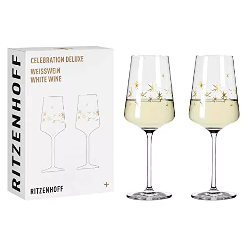 Ritzenhoff Weißweinglas 400 ml - Serie Celebration Deluxe, Echt-Gold