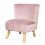 roba Kindersessel Lil Sofa - Bequemer Sessel für Mädchen & Jungen - Stabile Holzfüße - für Baby & Kinderzimmer - Stoff aus Samt - Rosa