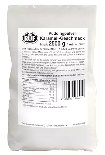 RUF Karamell Puddingpulver – Glutenfrei und ohne Allergene, einfach zuzubereiten