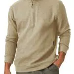 Runcati Herren Half Zip Sweatshirt mit Stehkragen – Lässiger Langarm Pullover