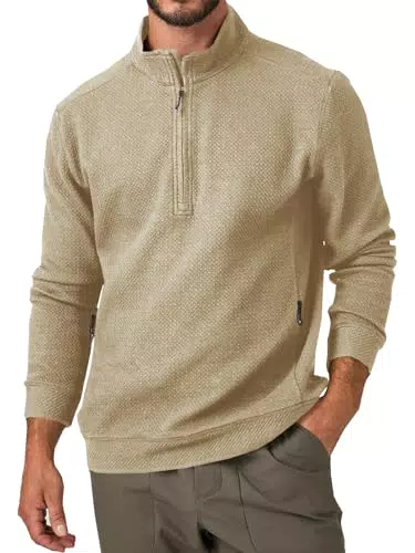 Runcati Herren Half Zip Sweatshirt mit Stehkragen – Lässiger Langarm Pullover
