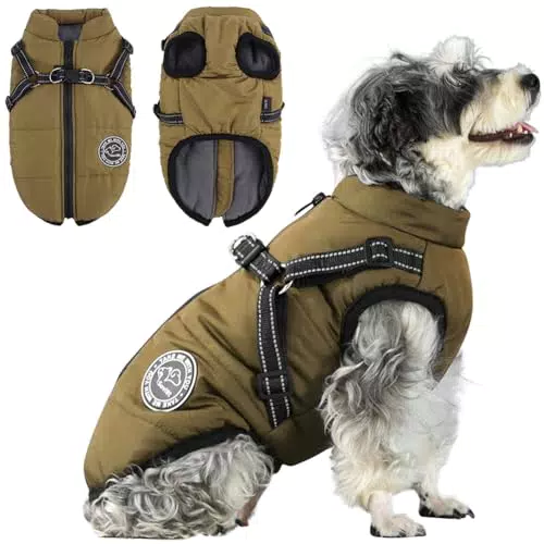 Savlot Hundejacke Winterweste für Hunde – Gepolsterte Weste mit Brustgurt