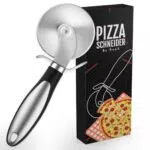 Scharfer Pizzaschneider aus Edelstahl mit rutschfestem Griff und Klingenschutz