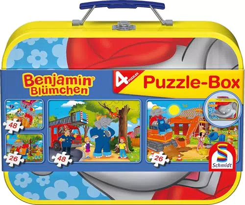 Schmidt Spiele Benjamin Blümchen Kinderpuzzle im Metallkoffer