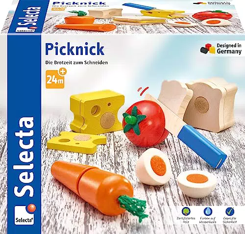 Selecta Picknick Klett- und Schneidespielzeug für Kinder von 2 bis 5 Jahren