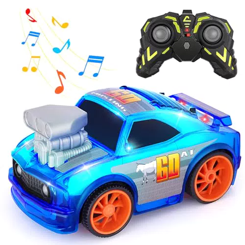 SGILE Ferngesteuertes Auto für Kleinkinder mit LEDs und Sound – Geschenkidee