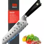 SHAN ZU Santokumesser 18 cm aus Damaststahl mit ergonomischem G10 Griff