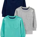 Simple Joys by Carter's Baby Jungen Langarm-Hemden, 3er-Pack