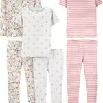 Simple Joys by Carter's Mädchen 6-Piece Snug Fit Cotton Pajama Pyjama-Set