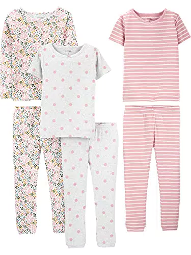 Simple Joys by Carter's Mädchen 6-Piece Snug Fit Cotton Pajama Pyjama-Set