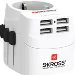 SKROSS Universal-Reisestecker mit 4 USB Anschlüssen, Modell 1.302461
