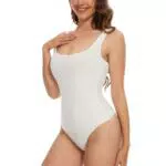 SLIMBELLE Damen Bodysuit Ärmellos mit quadratischem Ausschnitt, elegant