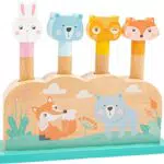 Small Foot Steckspiel – Lustige Springtiere aus Holz für Kinder ab 1 Jahr