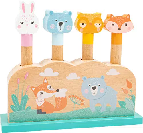 Small Foot Steckspiel – Lustige Springtiere aus Holz für Kinder ab 1 Jahr