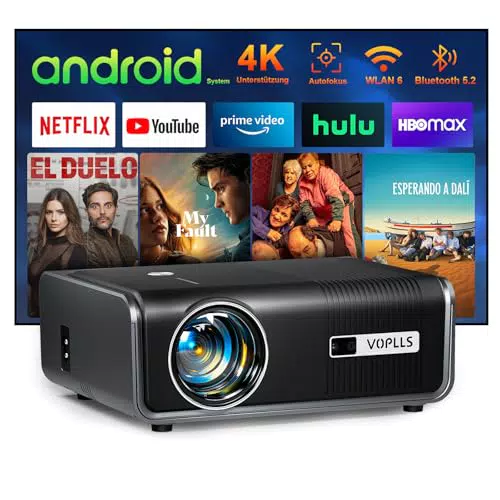 VOPLLS Smart Beamer Full HD 1080P mit Autofokus und 4K Unterstützung