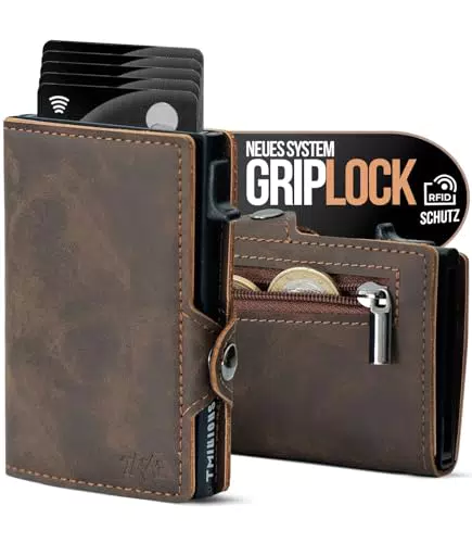 Smart Wallet Herren Leder mit RFID-Schutz und automatischem Kartenhalter