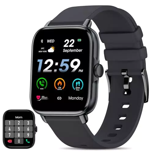 Smartwatch für Damen und Herren, Fitnessuhr mit Telefonfunktion und SpO2-Messung